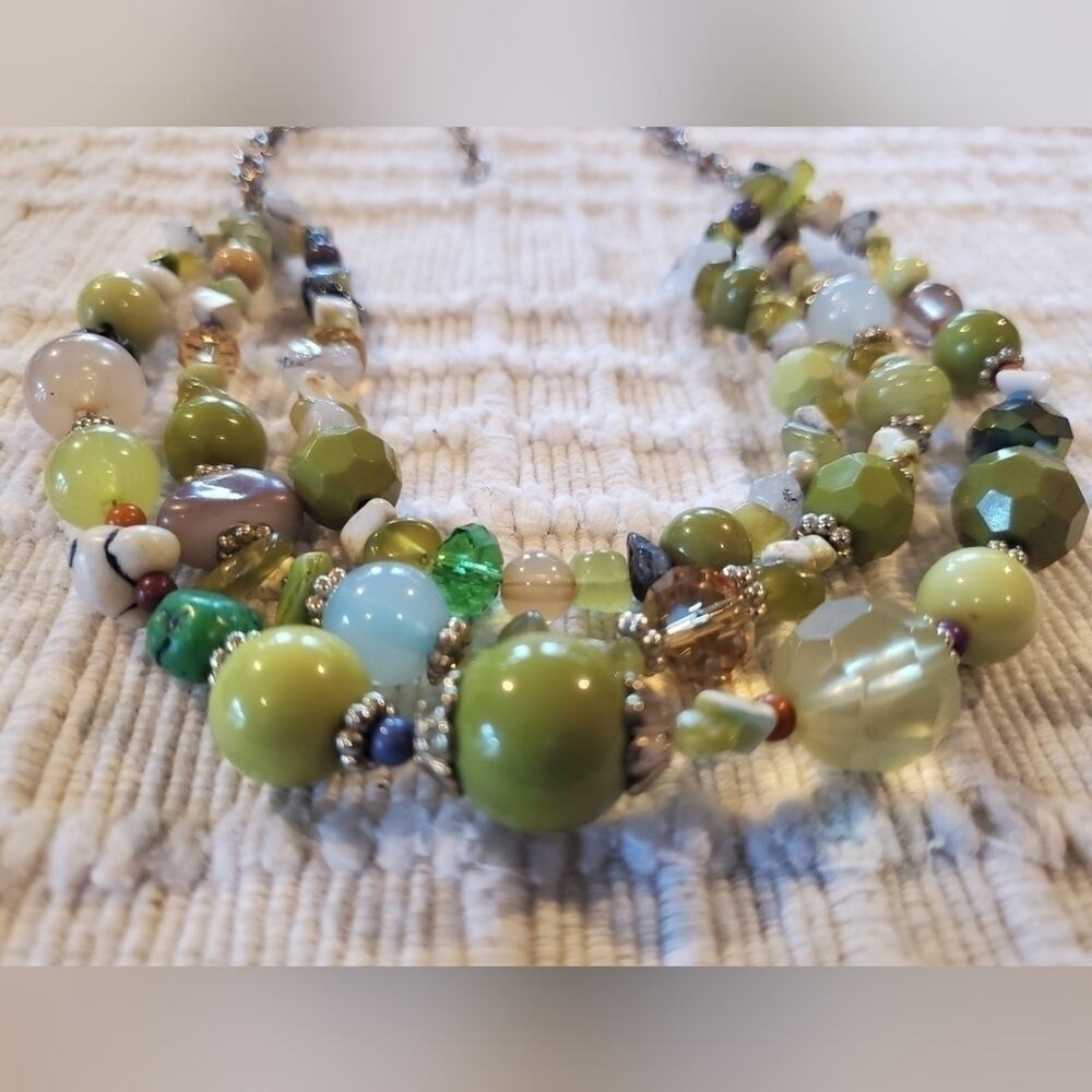 Boho Beaded Statement Adjustable Colar Necklace - image 5